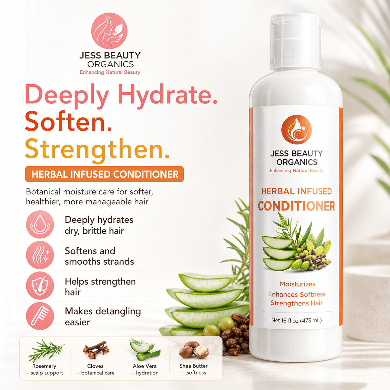 Herbal Infused Conditioner – 16 oz